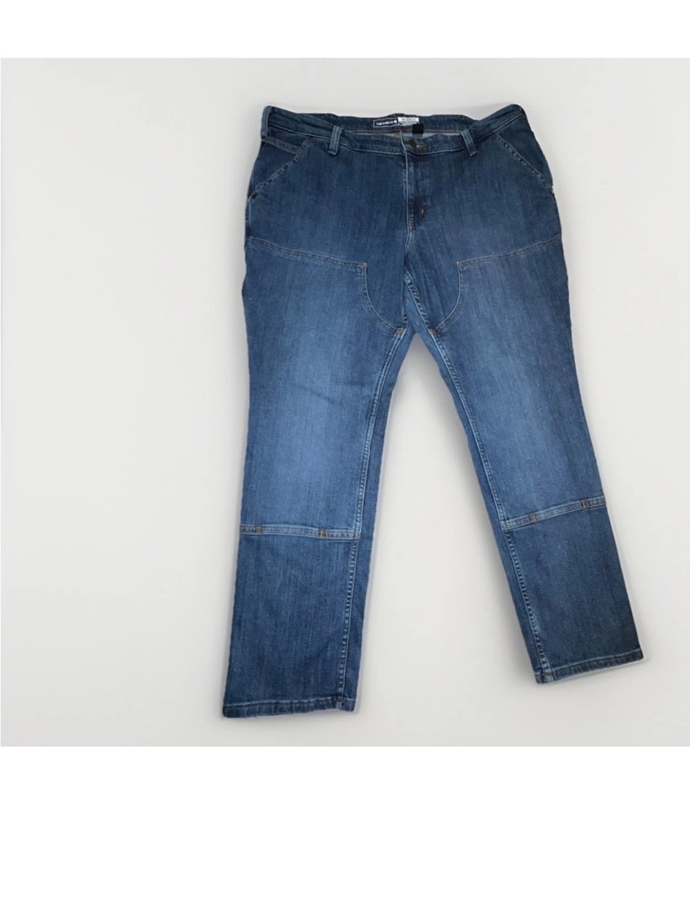 Carhartt Jeans Women’s Sz 16 Short Blue Stretch Workwear Relaxed Fit
